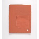 Matelas a langer avec housse et serviette uni terracotta