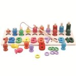 Mat�riel en bois montessori, jouets d'apprentissage, nombres, forme num�rique, correspondance, education ...