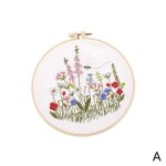 Matriel de broderie a la main, 1 pice, motif de fleurs imprim, kit de couture europen pour maison, ...