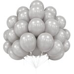 Matte grey balloons 12 inches - 50 pieces for baby shower, wedding, valentine's day, birthday decorations ...