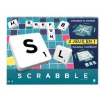 Mattel games - scrabble classique 2 en 1 avec plateau rversible - jeu de socit - 8 ans et +