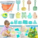 Mdy - jouet de plage enfant, kit de jeu de plage enfant avec seau pliable enfants, 18 pices jouet de ...