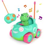 Mdy - voiture tlcommande, jouet dinosaure a partir de 2 ans, lumires et musique, cadeau d'anniversaire ...