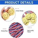 Mdaille d'or en plastique de 50 pices pour enfants 2, 36 pouces mdailles du gagnant du trophe pour ...