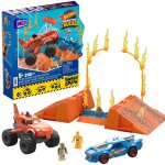 Mega hot wheels - parcours tiger shark chocs et fracas - jouet de construction - 5 ans et +