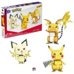 Mega pok�mon construx build and show pikachu evolution trio