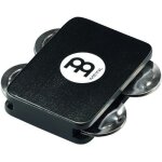 Meinl percussion jt - s - bk tambourin a pied avec cymbalettes en acier inoxydable noir