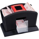 Mlangeur de cartes noir electrique, cuir, 4 jeux de cartes, mlangeur automatique de cartes pour mlanger ...