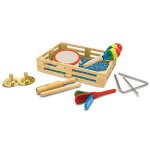 Melissa doug band - in - a - box clap clang tap musical instruments (various instruments, wooden storage ...
