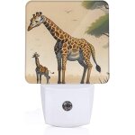 Mere et enfant girafe motifs veilleuse plug - in ledlight capteur du crepuscule a l'aube pour couloirs, ...