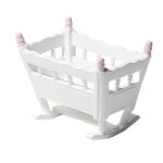 Meubles en carton blanc pour lit de bb, jouets pour enfants, berceau en bois, echelle 1:12, maison ...