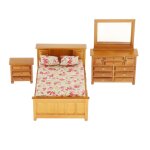 Meubles de chambre a coucher en bois pour maison de poupe 1:12, dcoration de scne de vie, ornement ...
