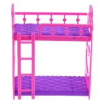 Meubles de maison de poupes, 7 pices, lit superpos en plastique, jouets de maison de jeu, cadeau pour ...