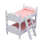 Meubles de maison de poupe en bois a echelle 1 / 12, lit superpos avec echelle pour accessoires de ...