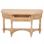 Meubles de maison de poupée bureau miniature en bois en rondins demi - rond sm Meubles de maison de poupée bureau miniature en bois en rondins demi - rond sm