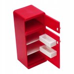Meubles de maison de poupe a l'chelle 1 / 12 modle de rfrigrateur a deux portes cuisine rouge