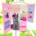 Meubles de maison de poupe en plastique, 1 pices, garde - robe en plastique blanc pour salon, placard ...