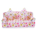 Meubles de maison de poup�e en tissu, livraison gratuite, canap� avec 2 coussins, accessoires de jouets ...