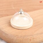 Meubles miniatures pour maison de poupe 1:12, couvercle en verre transparent, plateau pour desserts, ...