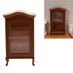 Meubles miniatures pour maison de poupe 1:12, jouet, mini armoire a vin marron