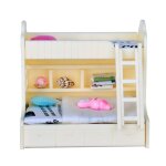 Meubles miniatures pour maison de poupe, lit superpos double, dcoration pour chambre a coucher, 1 ...
