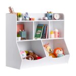 Meuble de rangement en bois pour enfants - duoku - organiseur a 5 compartiments - meuble a jouets blanc ...