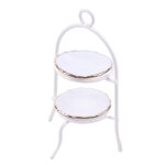 Meuble sur support a gâteau blanc, vaisselle de cuisine, décor de chambre, maison de poupée miniature ... Meuble sur support a gâteau blanc, vaisselle de cuisine, décor de chambre, maison de poupée miniature ...