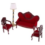 Meubles vintage 1 / 12 pour maison de poupée, canapé, chaise et lampadaire, décoration lumineuse Meubles vintage 1 / 12 pour maison de poupée, canapé, chaise et lampadaire, décoration lumineuse