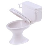 Meubles vintage pour maison de poup�e, accessoire pour salle de bain, modelage de toilette blanche, machine ...