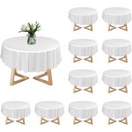 Mevronisshop - lot de 10 nappes blanches pour tables rondes, durables, impermables, blanches, pour fte ...