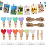Mevronisshop - lot de 100 mini pince a linge bois - en bois massif, durables et solides - pince a linge ...