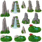 Mevronisshop - lot de 14 mini mod�les en r�sine - mod�le de montagne - rockery - en r�sine - pour mod�lisme ...