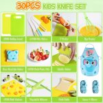 Mevronisshop - lot de 30 couteaux de cuisine pour enfant avec planche  dcouper, coupe - vague, couteau ...