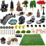 Mevronisshop - 44 pcs mini zen accessoires de jardin, accessoires de jardin f�erique, kit miniature jardin ...