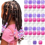Mevronisshop - 48 pi�ces perles roses pour cheveux perles violettes grandes perles pour tresses perles ...