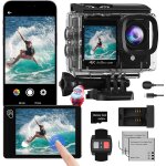 Mevronisshop - 4k60fps cam�ra sport a ecran tactile 48mp cam�ra d'action avec 64gb carte, 40m cam�ras ...