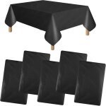 Mevronisshop - 5 pices nappe noire, 137 x 274 cm rectangulaires nappe anniversaire peva rsistantes ...