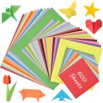 Mevronisshop - lot de 600 feuilles de papier origami carr� color� 20 couleurs 20 x 20 cm, 15 x 15 cm, ...