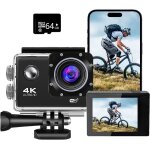 Mevronisshop - cam�ra d'action 4k30fps 20mp avec carte de 64 go, cam�ra sous - marine 40 m, ecran tactile ...