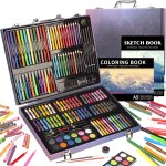 Mevronisshop - mallette dessin enfant, 150 pi�ces coloriage kit dessin enfant, art set, mallette de coloriage ...