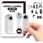 Mevronisshop - mini cam�ra vlog sport 4k�camera sport chien 360 degr�s avec clip rotatif 360, enregistrement ...