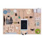 Mia tableau d'activit� sensoriel montessori busy board en bois naturel transports 75 cm