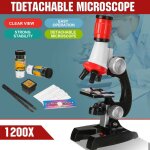 Microscope biologique pour enfants, kit de microscope a led de laboratoire, jouet educatif scientifique ...