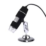 Microscope noir 1000x loupe 0. 3mp capteur d'image usb numrique avec 8 led et support professionnel