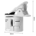 Microscope universel 60x téléphone, zoom numérique, micro objectif, lumière led, avec téléphone portable, ... Microscope universel 60x téléphone, zoom numérique, micro objectif, lumière led, avec téléphone portable, ...