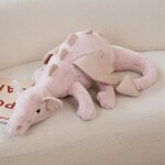 Mignon dessin anim petit dragon volant en peluche poupe dinosaure position couche blanc multicolore ...
