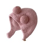 Mignon hiver chaud enfants fille garons bb chapeau polaire chapeau avec boule dcor patchwork couleur ...