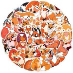 Mignon renard autocollants 50 pcs cool autocollants esth�tiques pour bouteilles d'eau ordinateur portable ...