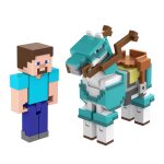 Minecraft - steve et son cheval armure - coffret figurines - 6 ans et +