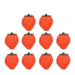 Mini accessoires en rsine de simulation de fraises rouges, jouet miniature pour dcor, 10 pices